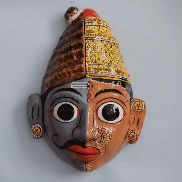 Handmade Ardhanareeswara Cheriyal Face Mask