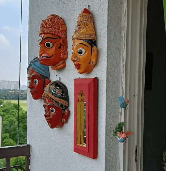 Handmade Ardhanareeswara Cheriyal Face Mask