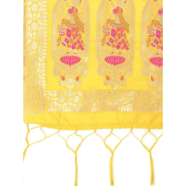 Handmade Yellow Banarasi Dupatta