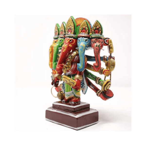 Panch Mukhi Ganesh Ji Wooden Lacquerware &Toys - GI Tag (Uttar Pradesh)