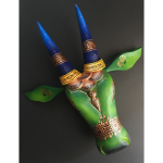 Yellow Srinathji Wooden Cow Head