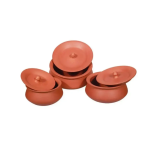 LEAD-FREE Unglazed Clay Pot for Cooking with Lid | Indian Earthen Kadai/Handi | MMD
