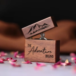 Customize Magnetic Wooden Ring Box - Set of 2 (Couple) for Engagement / Anniversary
